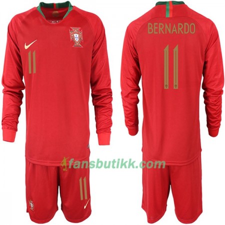 Fotball-VM 2018 Portugal drakt BERNARDO 11 Barn Hjemmetrøye Langermet